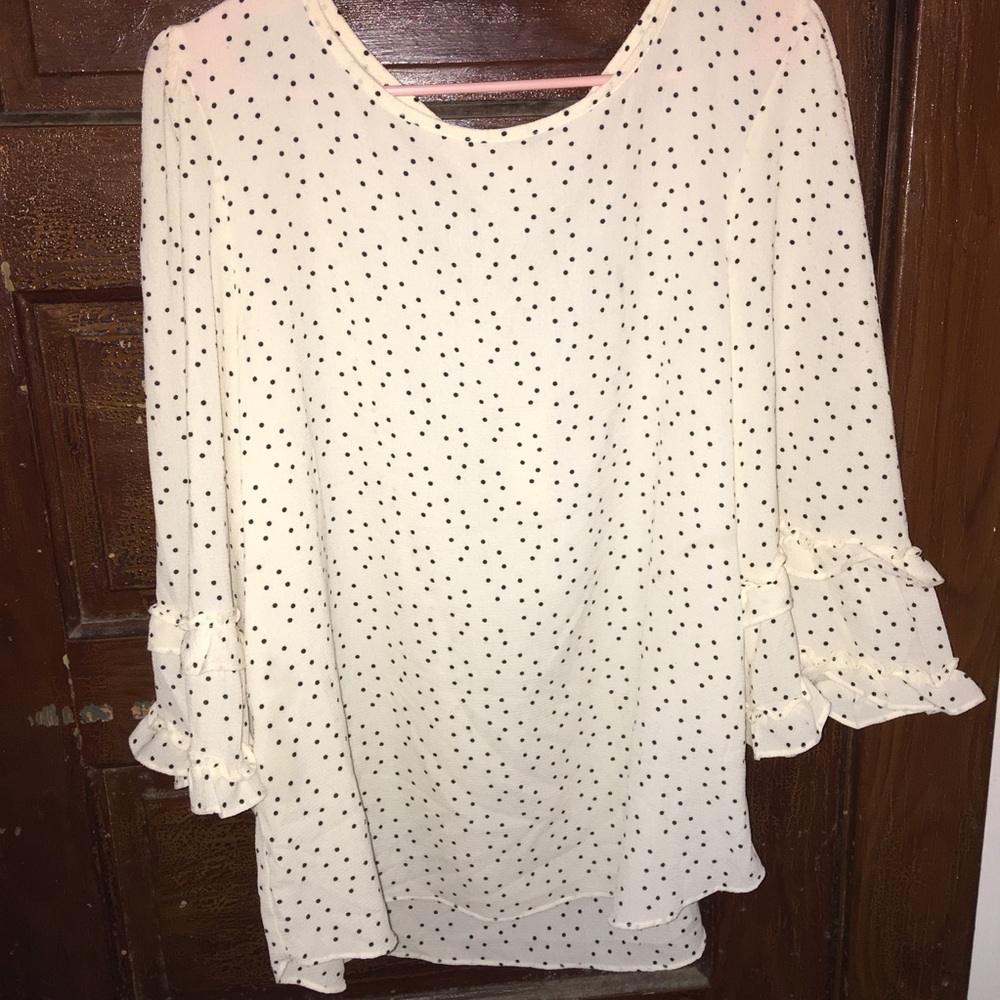 Max Studio Pouf ruffle sleeve work blouse XL